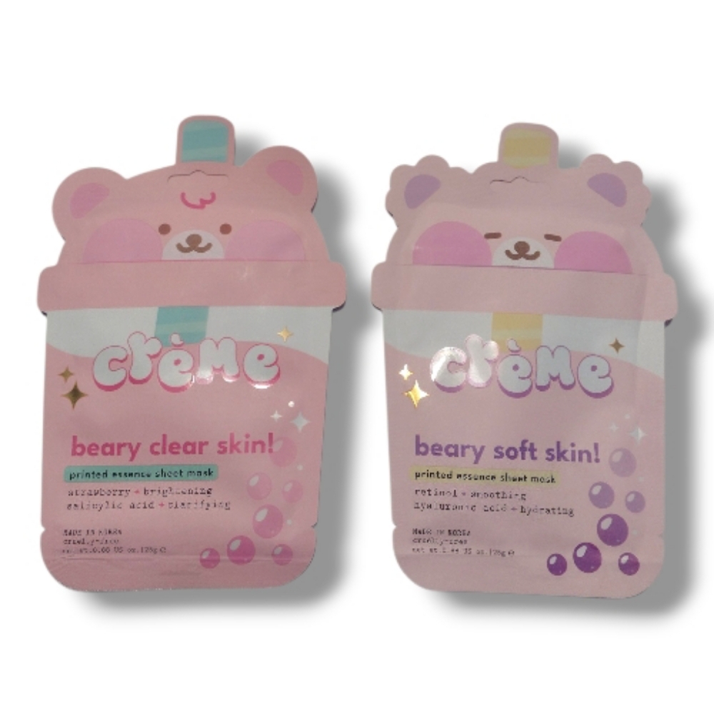 The Crème Shop Beary Clear Skin & Beary Soft Skin Printed Essence Sheet Mask